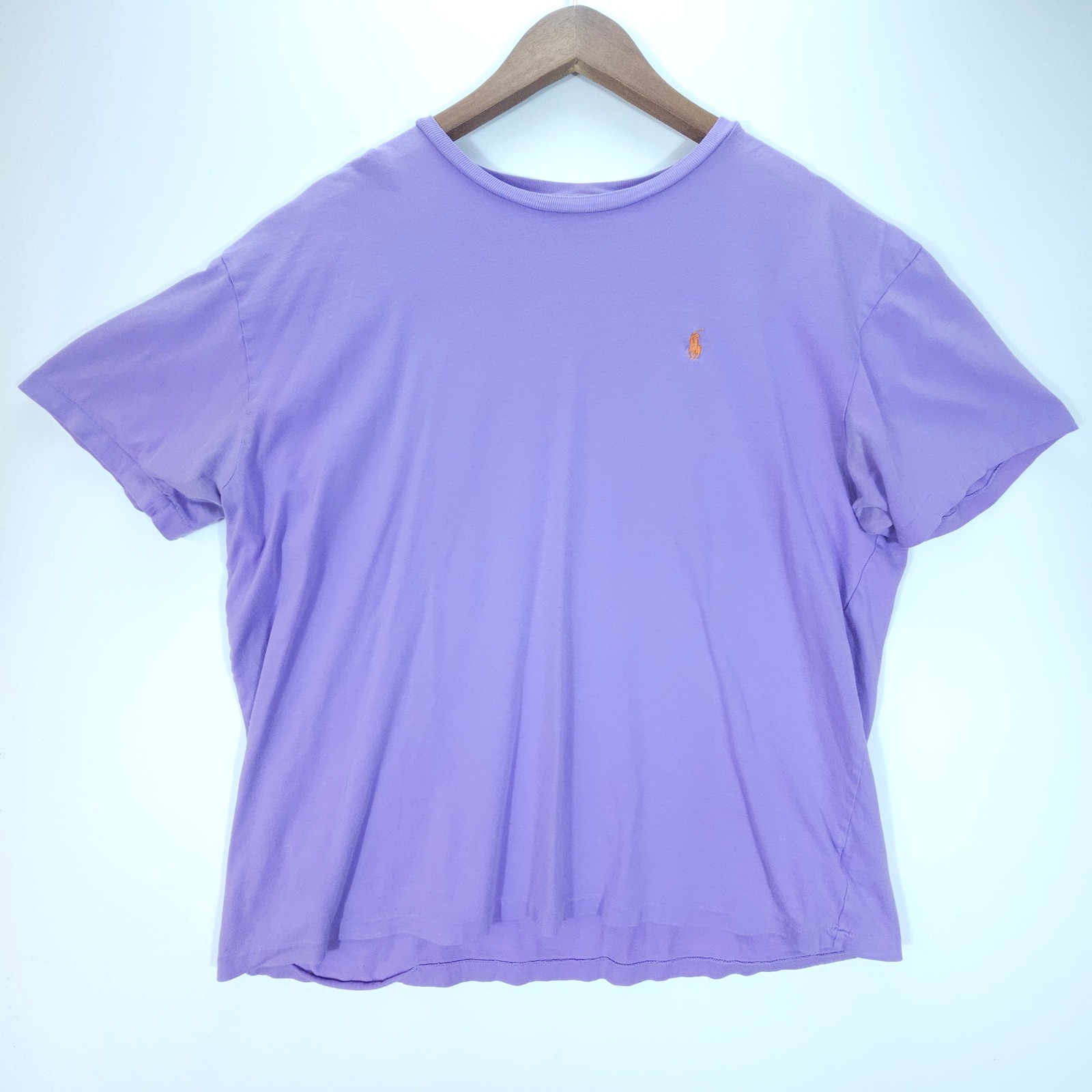 Streetwear Polo Ralph Lauren Mens Large Purple Orange Pony Logo T-Shirt